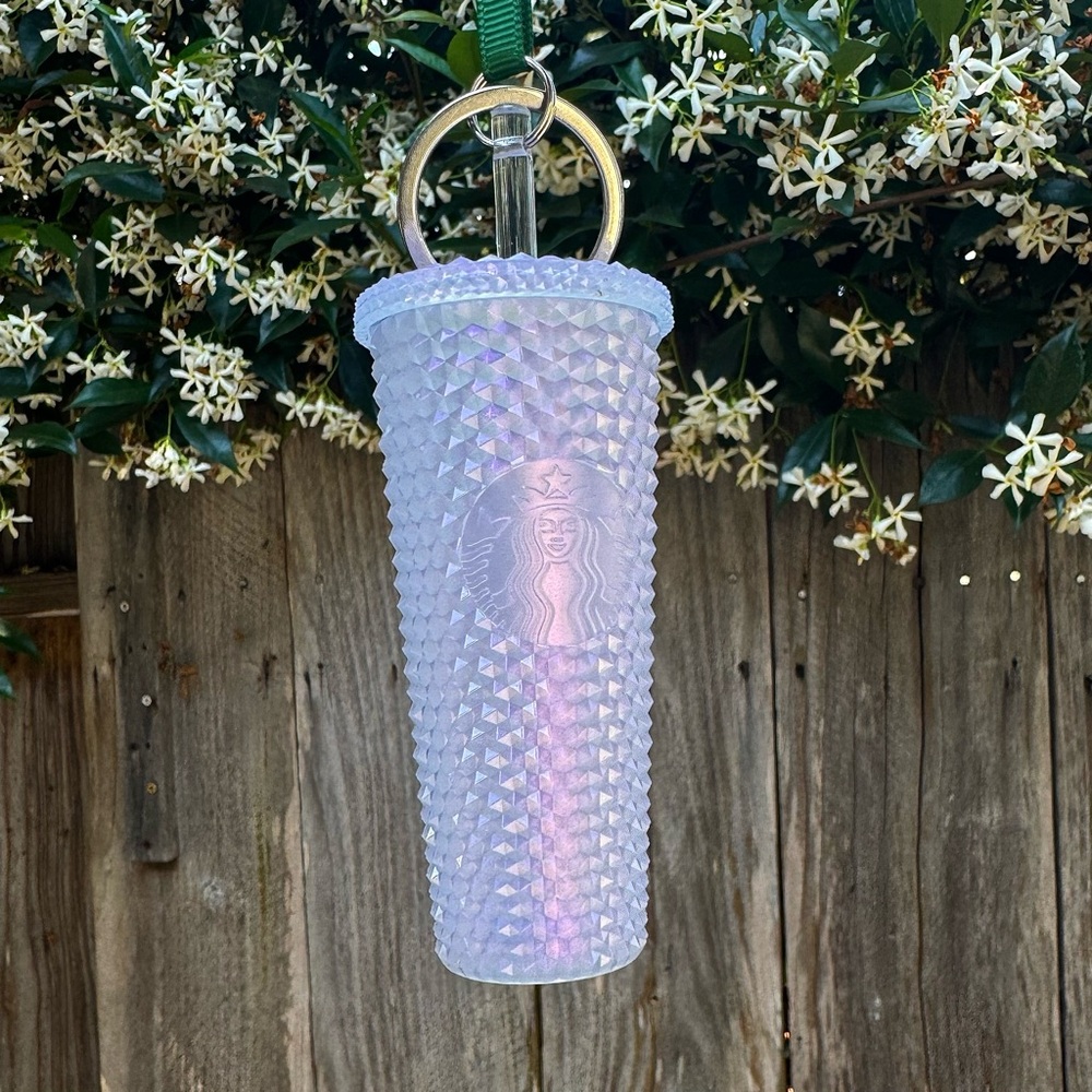 ✨NWOT✨ Starbucks Holiday 2021 Cold Cup Keychain Lilac Purple Studded Ornament